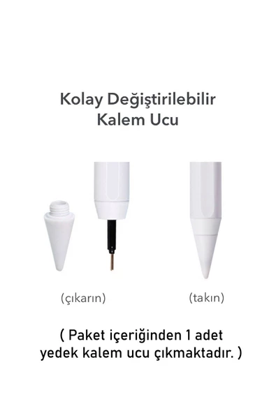 Apple Ipad Pen Palm Rejection Teknolojisi Dokunmatik Kalem Active Stylus Özel Yazı / Çizim Kalemi - 4