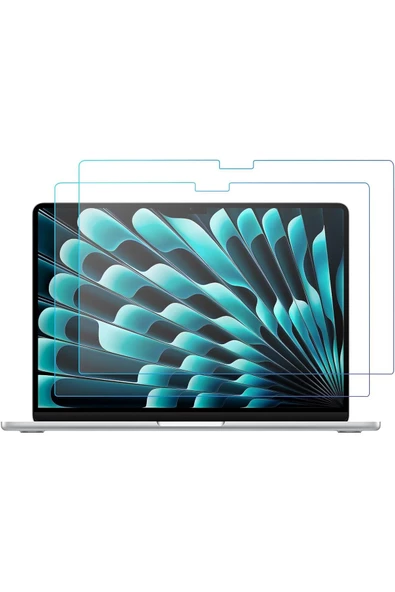Macbook Air 15 Inç M2 Çip A2941 Tam Uyumlu Alt Üst Kılıf + Klavye Kılıfı + Ekran Koruyucu Film  SİMLİ - 4
