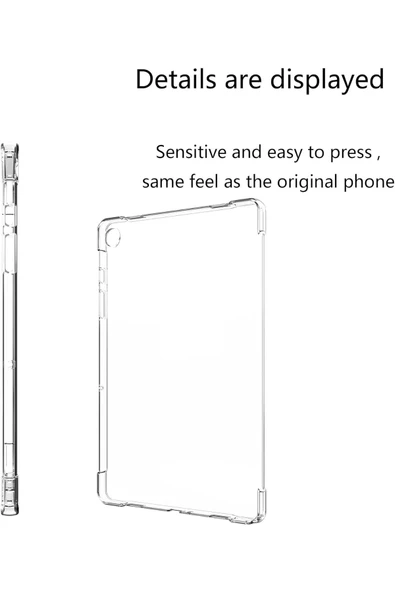 Samsung Galaxy Tab A9 Plus 11 Inç Tablet Uyumlu Silikon Kılıf Şeffaf Köşe Korumalı Sm-x210 - 4