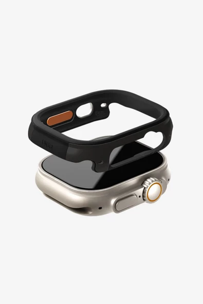 Apple Watch Ultra 49mm Kılıf Kasa Koruyucu Anodize Alüminyum Yüzey  Black