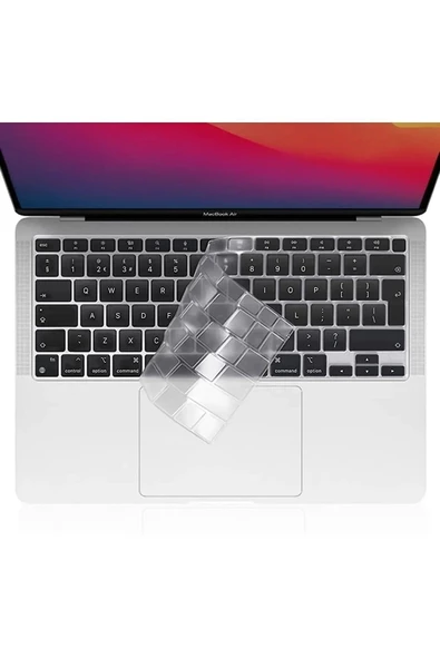 Macbook Air 15 Inç M2 Çip A2941 Tam Uyumlu Alt Üst Kılıf + Klavye Kılıfı + Ekran Koruyucu Film  ŞEFFAF - 2