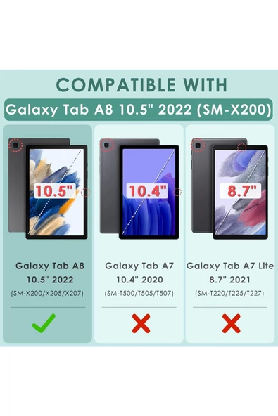 Samsung Galaxy Tab A8 10.5 2021 Sm-x200 X207 Ekran Koruyucu Kırılmaz Cam - 2