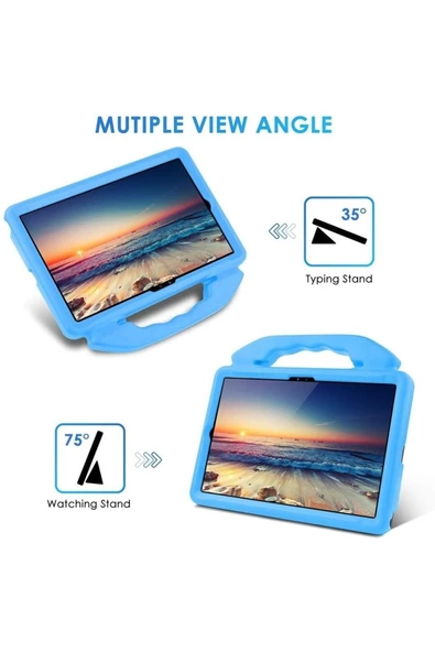 Apple Ipad 10. Nesil 10.9" 2022 Uyumlu Kılıf Tutmalı Standlı Çocuk Silikon Case A2696 A2757 A2777  Mavi - 3