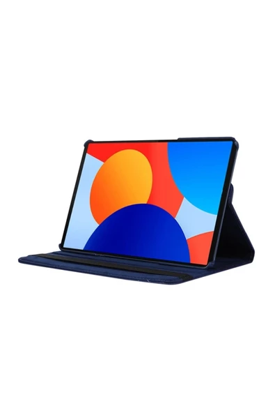 Xiaomi Redmi Pad Se 8.7 Inç Tablet Uyumlu Uyku Modlu 360 Döner Pu Deri Kılıf Seti  LACİVERT - 8
