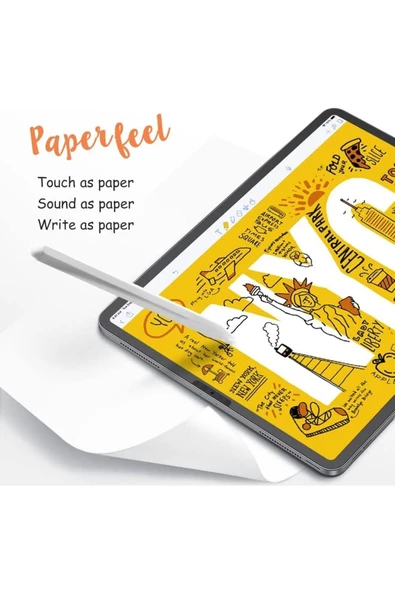 Apple Ipad Pro 4. Nesil 2022 11" Inç M2 Uyumlu Paperlike Nano Kırılmaz Ekran Koruyucu Kağıt Hissli - Resim 4