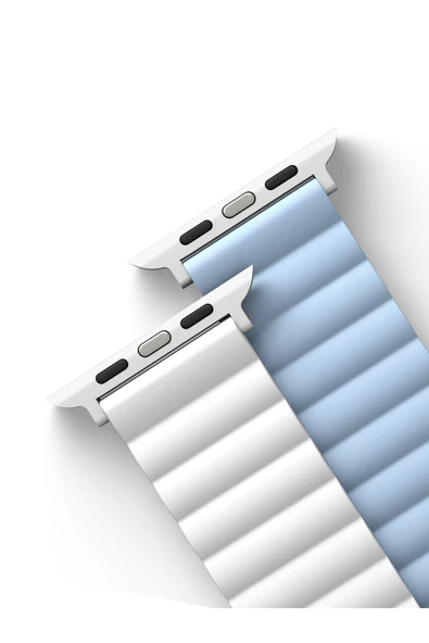 Apple Watch 49mm Ultra 2/1 - 46mm Seri 10 - 45mm Seri 9/8/7 - 44mm Seri SE2/SE/6/5/4 Kordon Kayış  Blue White - 5
