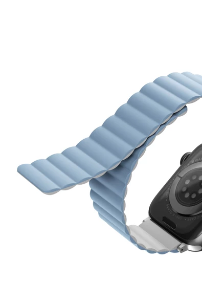 Apple Watch 49mm Ultra 2/1 - 46mm Seri 10 - 45mm Seri 9/8/7 - 44mm Seri SE2/SE/6/5/4 Kordon Kayış  Blue White - 3