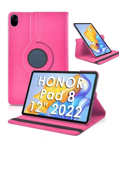 Honor Pad 8 12'' Inç 2022 Uyumlu 360 Dönen Koruyucu Tablet Kılıfı Hey-w09  Pembe Açık - 1