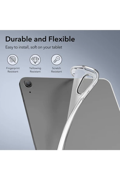 Apple Ipad Air 6 11 Inç 2024 M2 Çip Uyumlu Kılıf Silikon Koruyucu + Ekran Koruyucu + Kalem - 7