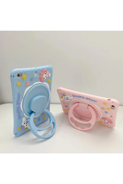 Apple Ipad 8. Ve 9. Nesil 10.2 Inç 2020 / 2021 Uyumlu Kedi Kılıf Standlı Eğlenceli Koruma  LUCKY PEMBE - 6