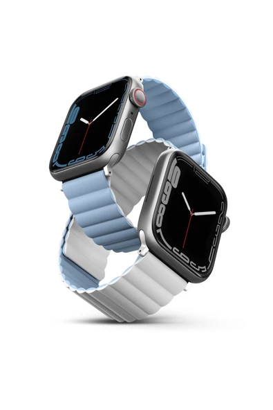 Apple Watch 49mm Ultra 2/1 - 46mm Seri 10 - 45mm Seri 9/8/7 - 44mm Seri SE2/SE/6/5/4 Kordon Kayış  Blue White