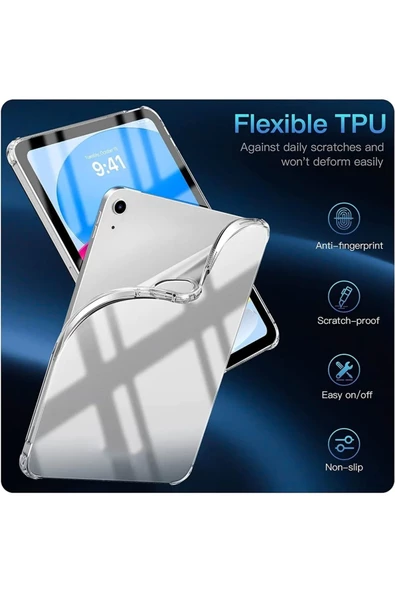 Ipad 10. Nesil 10.9 Inç 2022 / A16 2025 Uyumlu Şeffaf Koruyucu Tablet Kılıfı A2696 A2757 A2777 A3355  Şeffaf - 4