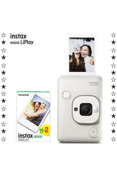 Instax mini LiPlay Hybrid Misty White Fotoğraf Makinesi 20'li Film ürün görseli