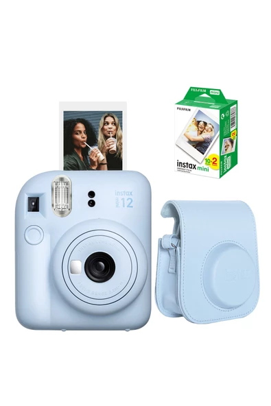 Instax Mini 12 Mavi Fotoğraf Makinesi 20'li Film Ve Çantalı Seti 99