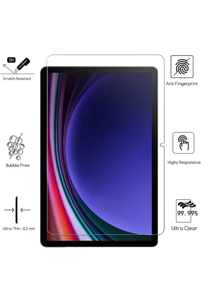 Samsung Galaxy Tab S9 Fe Plus 12.4 Inç Nano Kırılmaz Ekran Koruyucu Şeffaf Cam Tam Uyumlu Sm-x610 - 3