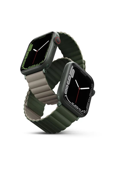 Apple Watch 49mm Ultra 2/1 - 46mm Seri 10 - 45mm Seri 9/8/7 - 44mm Seri SE2/SE/6/5/4 Kordon Kayış  Green Taupe