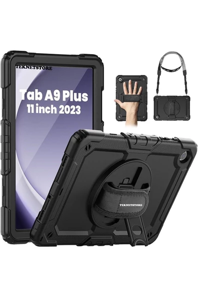 Samsung Galaxy Tab A9 Plus 11 Inç Tablet Uyumlu Sm-x210 Tablet Kılıfı Askılı Defender Yüksek Koruma