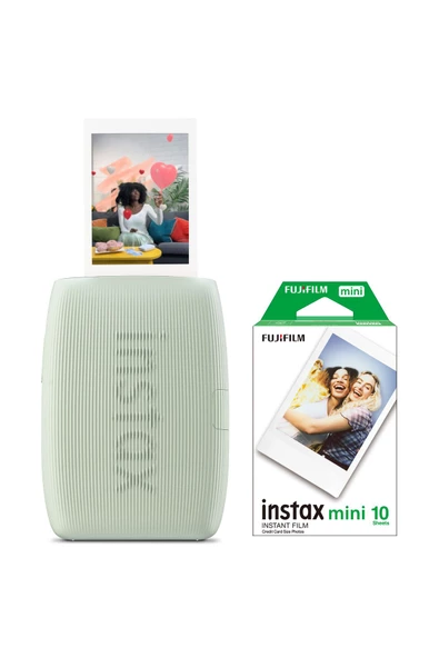 Instax mini Link 3 Yeşil Akıllı Telefon Yazıcısı ve 10'lu mini Film