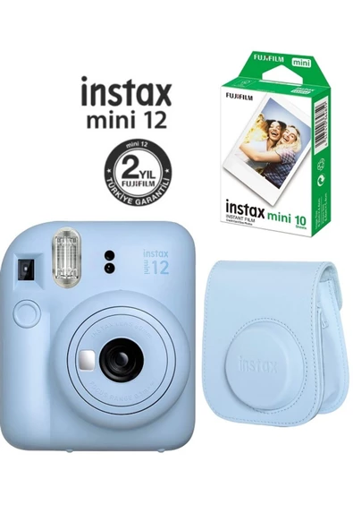 Instax Mini 12 Mavi Fotoğraf Makinesi 10'lu Film ve Çantalı Seti 98