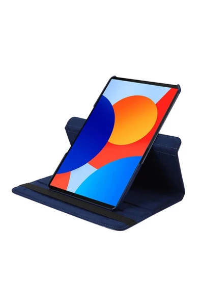 Xiaomi Redmi Pad Se 8.7 Inç Tablet Uyumlu Uyku Modlu 360 Döner Pu Deri Kılıf Seti  LACİVERT - 5