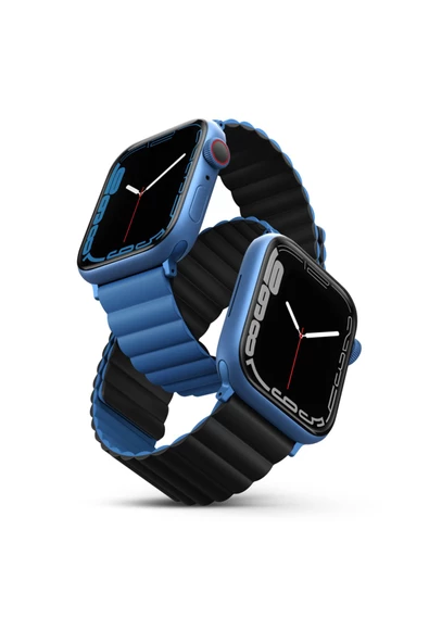 Apple Watch 49mm Ultra 2/1 - 46mm Seri 10 - 45mm Seri 9/8/7 - 44mm Seri SE2/SE/6/5/4 Kordon Kayış  Blue Black