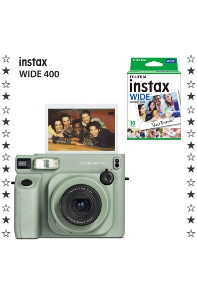 Instax Wide 400 Yeşil Fotoğraf Makinesi ve 10'lu Film