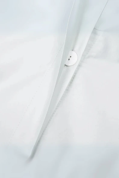 Düz Beyaz Tek Kişilik Lastikli Çarşaf Düğmeli Nevresim Takım %100 Pamuk 1 Adet Yastık Kılıf, 63tel - 3