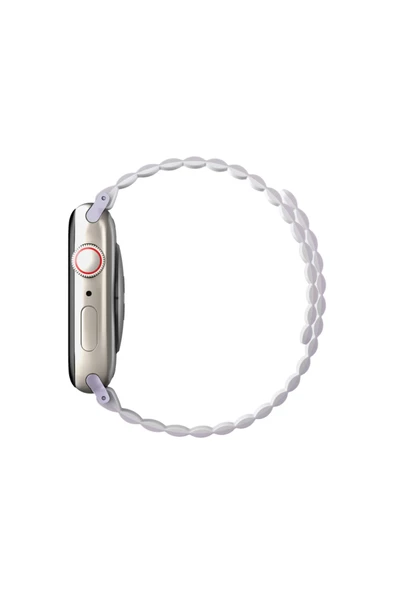 Apple Watch 49mm Ultra 2/1 - 46mm Seri 10 - 45mm Seri 9/8/7 - 44mm Seri SE2/SE/6/5/4 Kordon Kayış  Lilac White - 4
