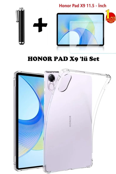 Honor Pad X9 11.5'' Inç Uyumlu Tablet Kılıfı Silikon Koruma Ekran Koruyucu Dokunmatik Kalem Seti