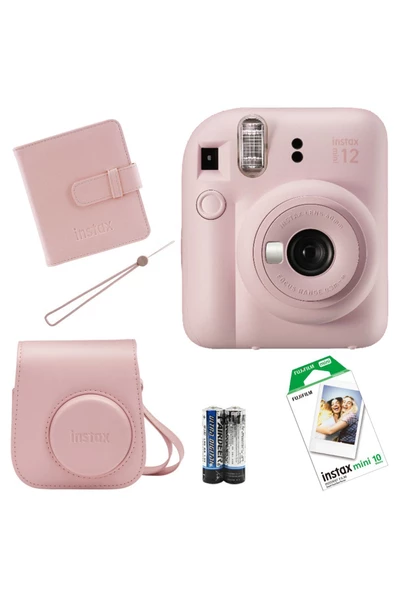 İnstax Mini 12 Fotoğraf Makinesi Çanta Albüm Askı Pil 10'lu Film