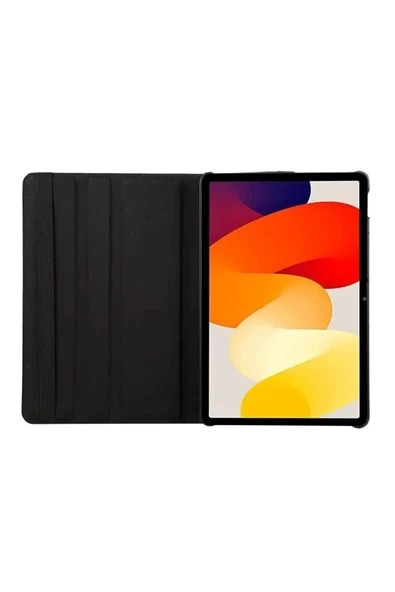 Xiaomi Redmi Pad Se 11 Inç Tablet Uyumlu Uyku Modlu 360 Döner Pu Deri Kılıf Seti SİYAH - 8