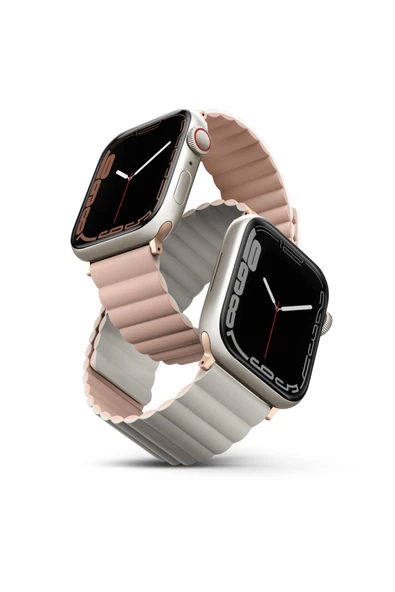 Apple Watch 49mm Ultra 2/1 - 46mm Seri 10 - 45mm Seri 9/8/7 - 44mm Seri SE2/SE/6/5/4 Kordon Kayış  Pink Beige