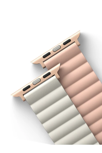 Apple Watch 49mm Ultra 2/1 - 46mm Seri 10 - 45mm Seri 9/8/7 - 44mm Seri SE2/SE/6/5/4 Kordon Kayış  Pink Beige - 4