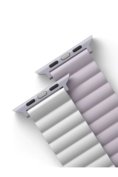 Apple Watch 49mm Ultra 2/1 - 46mm Seri 10 - 45mm Seri 9/8/7 - 44mm Seri SE2/SE/6/5/4 Kordon Kayış  Lilac White - 3