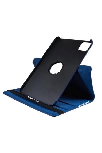 Xiaomi Pad 6 11 inç Uyumlu 360° Dönebilen Standlı Tablet Kılıfı Ekran Koruyucu ve Kalem Seti Pembe  Lacivert - 2