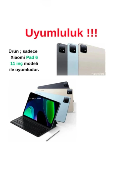 Xiaomi Pad 6 11 inç Uyumlu 360° Dönebilen Standlı Tablet Kılıfı Ekran Koruyucu ve Kalem Seti Pembe  Lacivert - 5