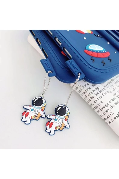 Ipad 10. Nesil 10.9 Inç 2022 Uyumlu Popit Kılıf Standlı Eğlenceli Askılı Silikon  LACİVERT - Resim 3