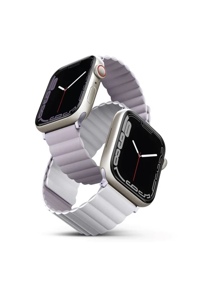 Apple Watch 49mm Ultra 2/1 - 46mm Seri 10 - 45mm Seri 9/8/7 - 44mm Seri SE2/SE/6/5/4 Kordon Kayış  Lilac White