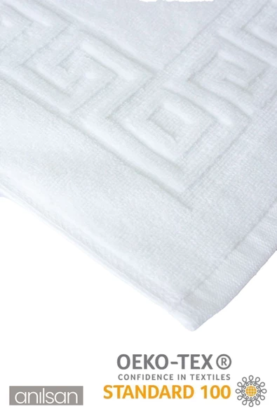 Beyaz Greek Ayak Havlusu - 50x70 Cm, 245 Gr, %100 Pamuk, Spa Ve Otel Banyo Paspası, Günlük Kullanıma Uygun - 2