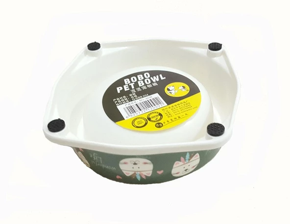 Bobo Kedi Köpek Melamin Mama ve Su Kabı BO-3038 130 ML Yeşil - 2
