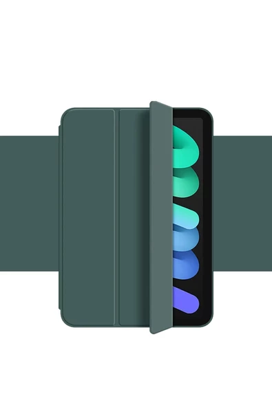 Apple Ipad 8. Ve 9. Nesil 2020 /2021 10.2 Inç Tablet Flip Smart Standlı Akıllı Kılıf Smart Cover  Petrol Yeşili