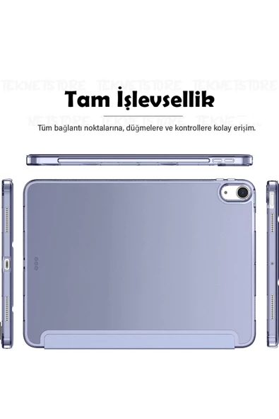 İpad 10. Nesil 10.9 / A16 2025 Uyumlu Kılıf Uyku Modlu Pu Deri Smart Standlı A2696 A2757 A3355 A3356  Lila - 4