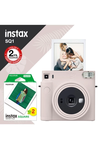 Instax Sq1 Beyaz Fotoğraf Makinesi Ve 20li Kare Film