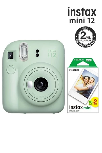 Instax Mini 12 Yeşil Fotoğraf Makinesi Ve 20'li Mini Film
