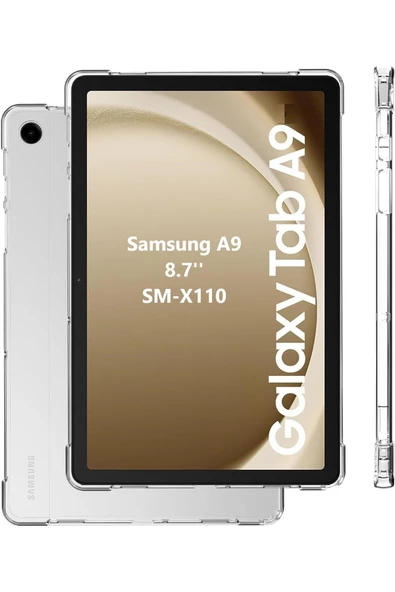 Samsung Galaxy Tab A9 8.7'' Inç Tablet Uyumlu Silikon Kılıf Şeffaf Köşe Korumalı Sm-x110