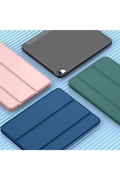 İpad Air 11" M3 (2025) / M2 (2024) / Air 10.9" (2022 / 2020) Kılıf Kapaklı Standlı Uyku Modlu Smart  Lacivert - 8