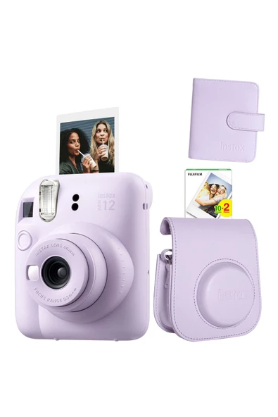 Mini 12 Mor Fotoğraf Makinesi ve Albümlü Çantalı Seti 88