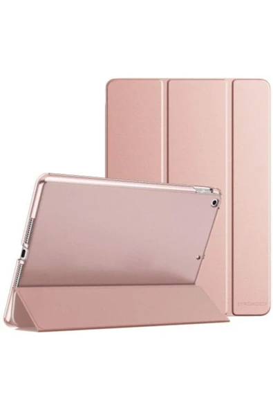 Apple Ipad 8. Ve 9. Nesil 2020 /2021 10.2 Inç Tablet Flip Smart Standlı Akıllı Kılıf Smart Cover  Rose Gold