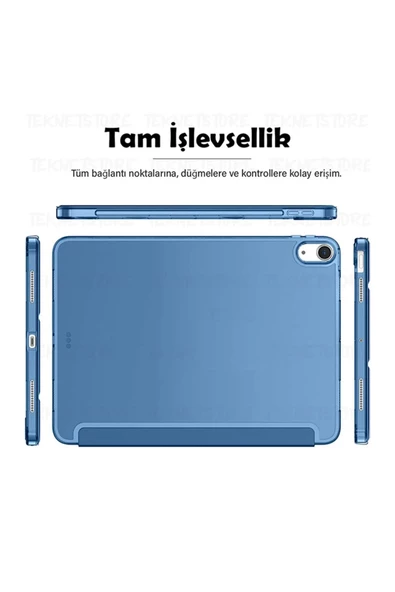 İpad Air 11" M3 (2025) / M2 (2024) / Air 10.9" (2022 / 2020) Kılıf Kapaklı Standlı Uyku Modlu Smart  Lacivert - 6