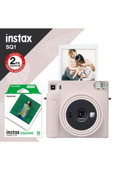 Instax Sq1 Beyaz Fotoğraf Makinesi Ve 10'lu Kare Film